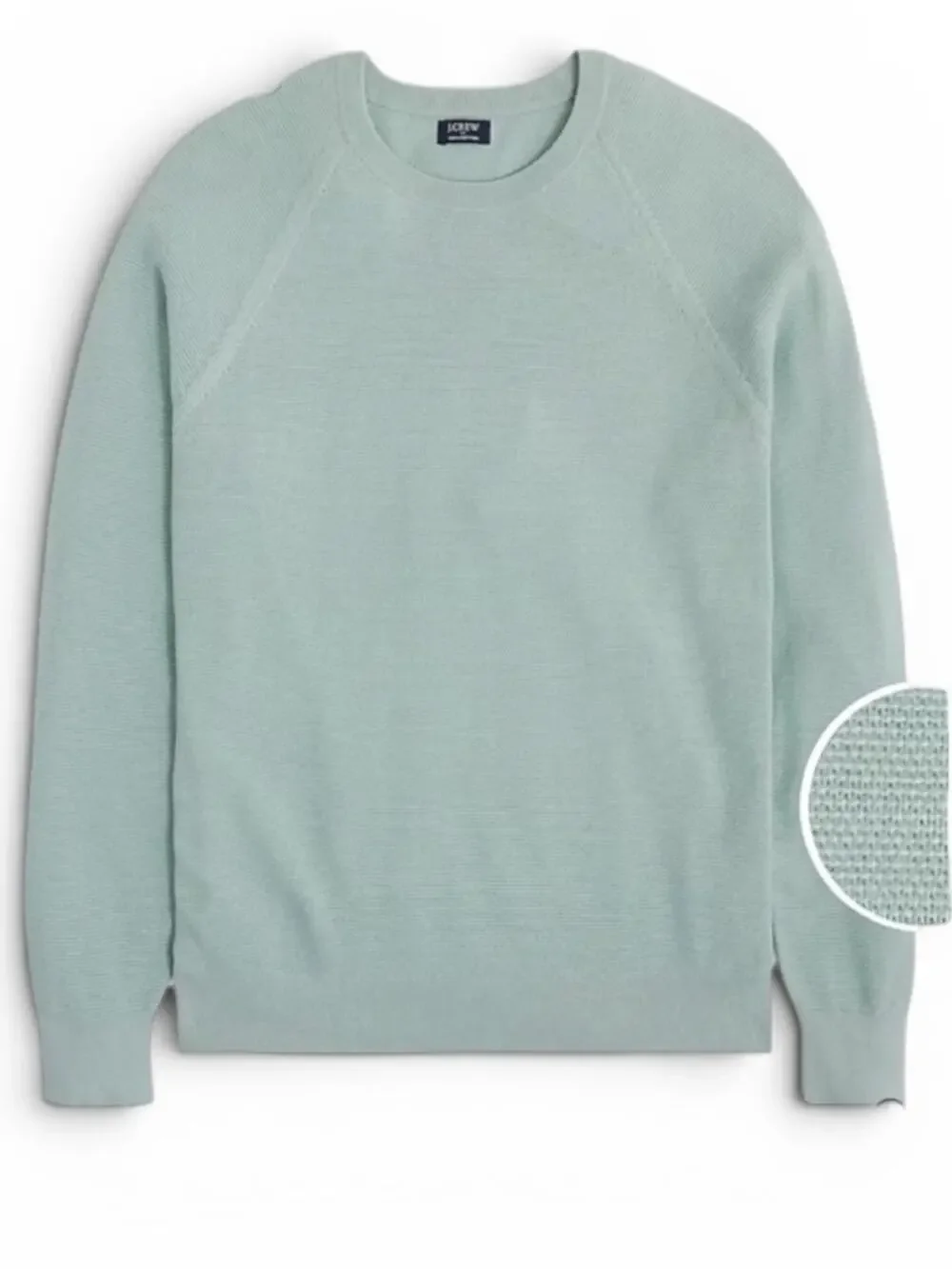 J.Crew Textured Cotton Crewneck Sweater Blue Mist NWT Size Medium Knit Pullover